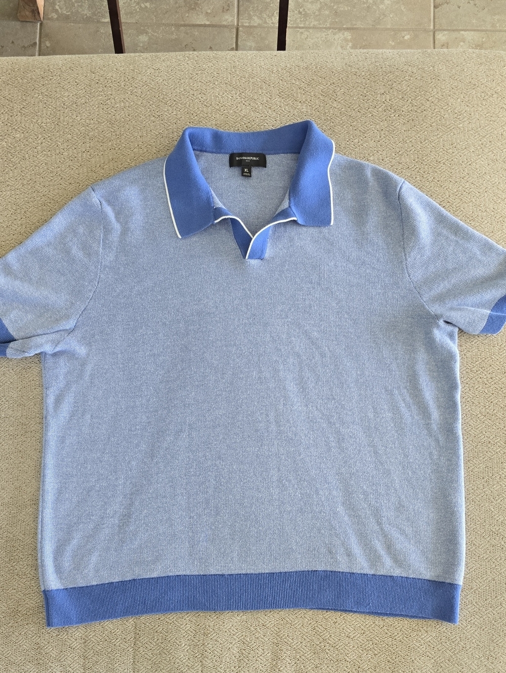 Banana Republic Factory Blue Polo Sweater - Size XL